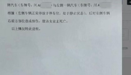 女子驾车在停车场撞上左侧车辆身亡，网传与自动泊车有关 家属：没有该功能，是意外